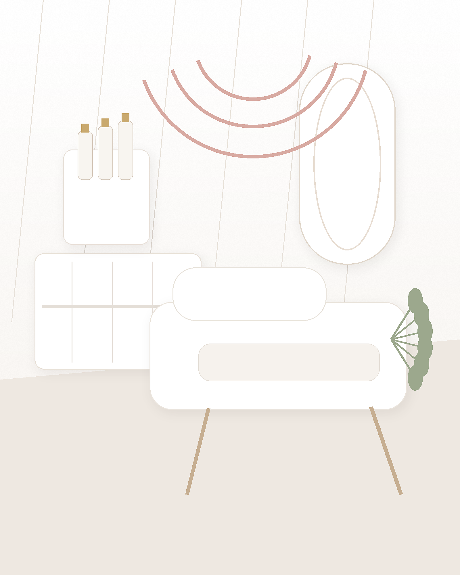Bright private white beauty studio placeholder